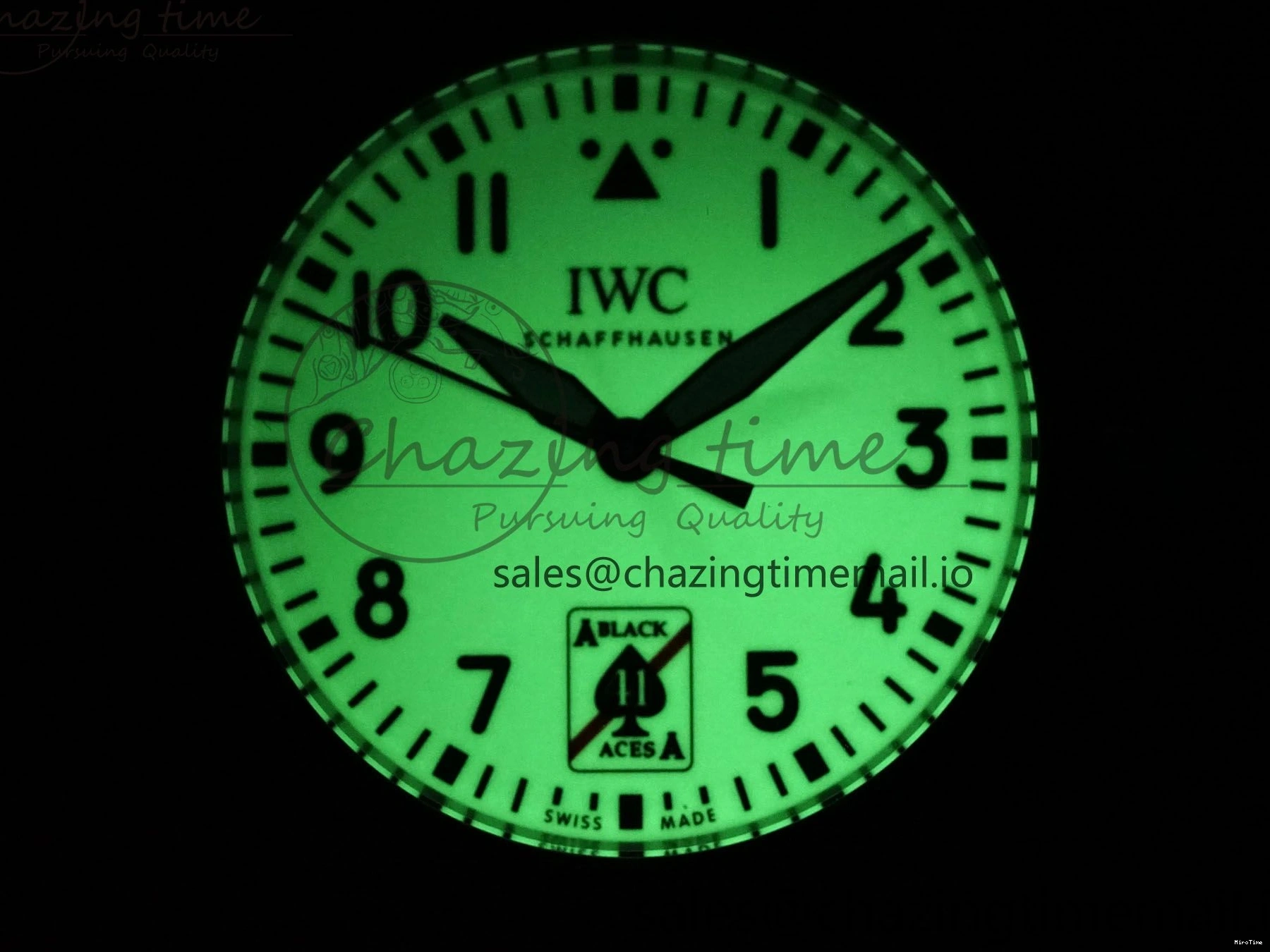 MIROTIME 0117 TravelReady Pilot IW326905 Black Aces M+F 1:1 Best Edition White Dial on Black Rubber Strap MY 7000